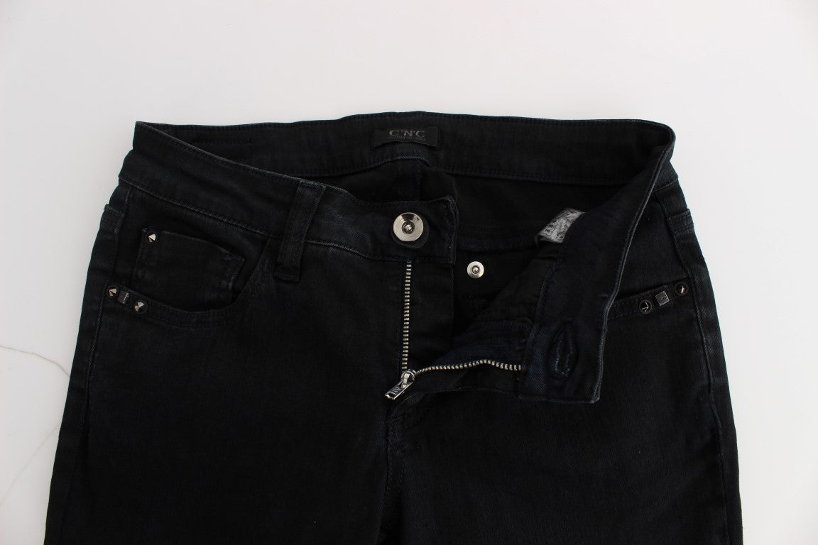 Jean Costume National noir en coton (coupe ajustée)