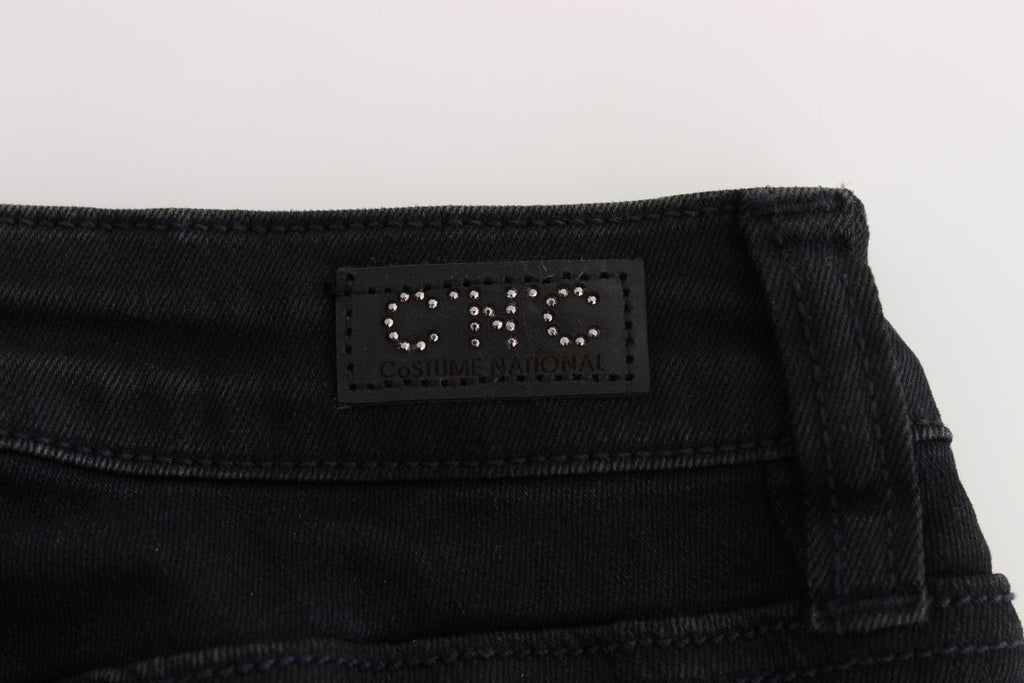 Jean Costume National noir en coton (coupe ajustée)