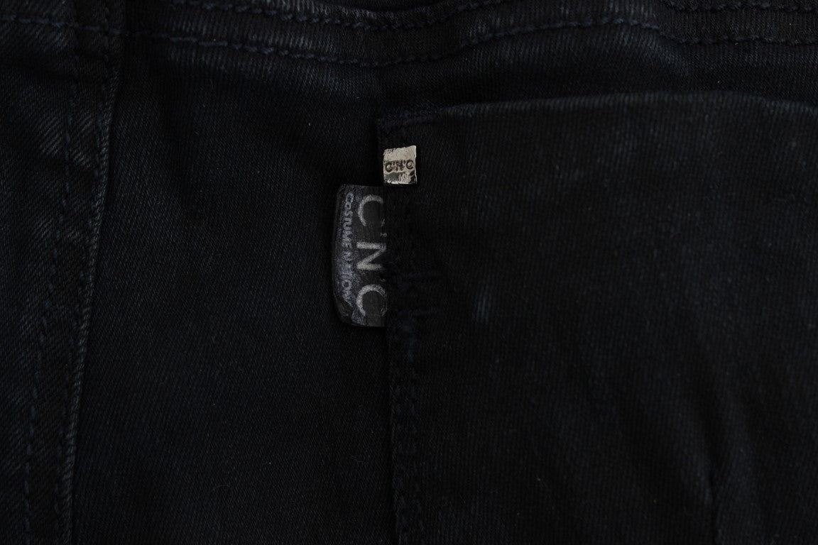 Jean Costume National noir en coton (coupe ajustée)