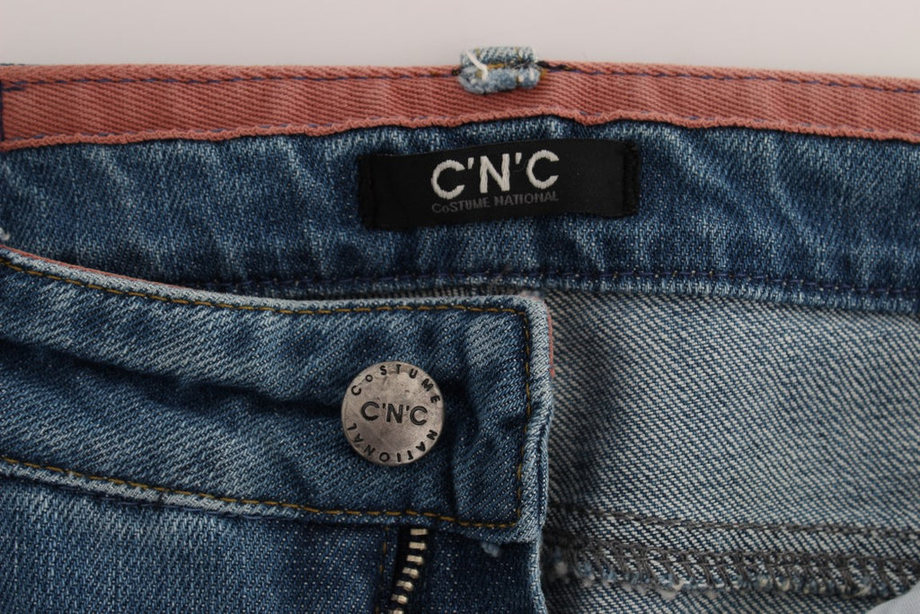 Jean Costume National bleu en coton (court, coupe ajustée)