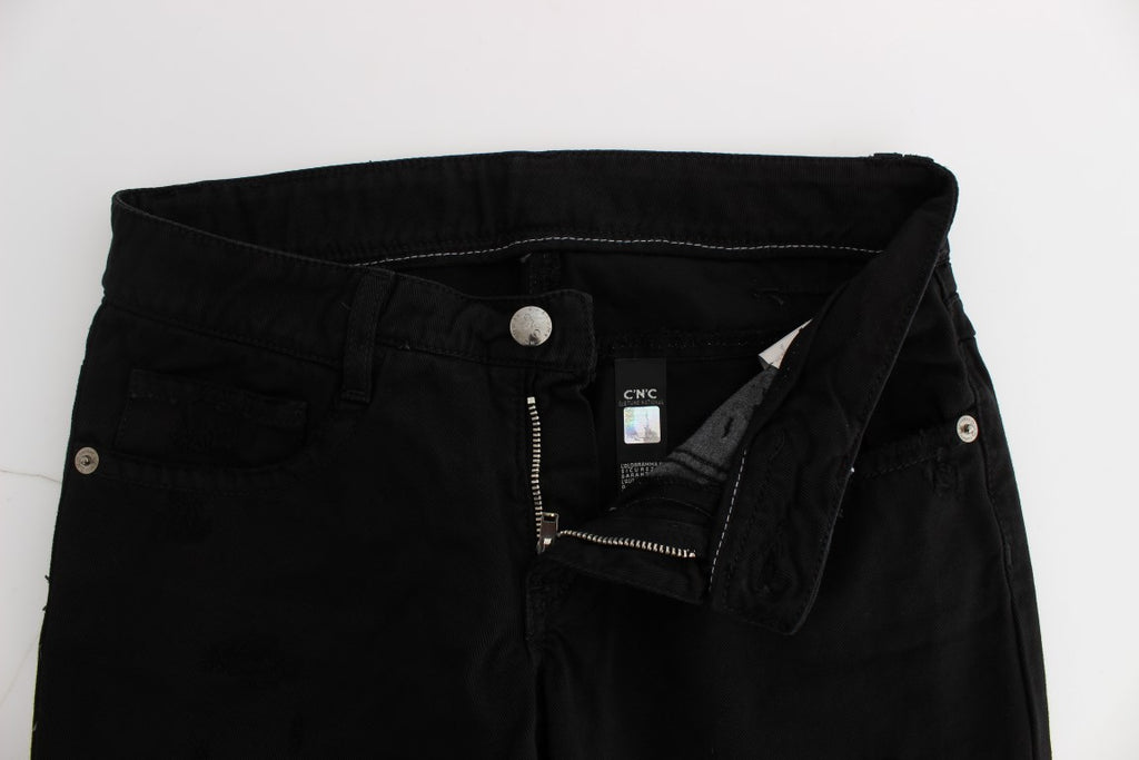 Jean Costume National noir en coton (coupe ajustée)