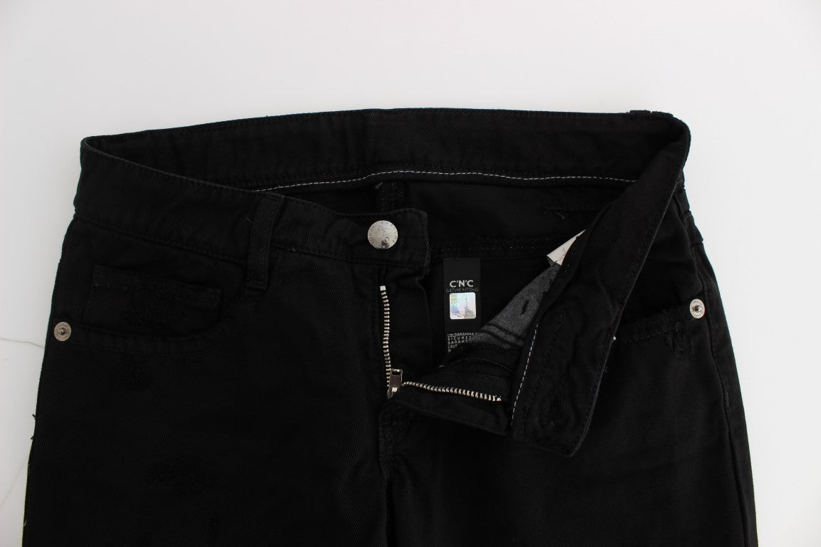 Jean Costume National noir en coton (coupe ajustée)