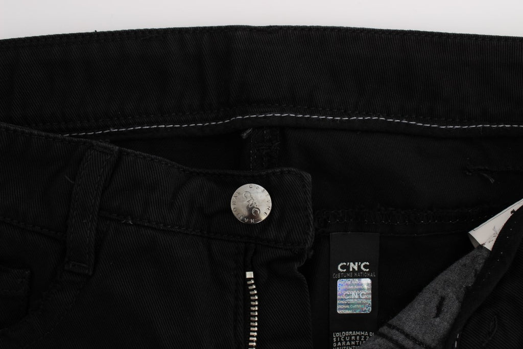 Jean Costume National noir en coton (coupe ajustée)
