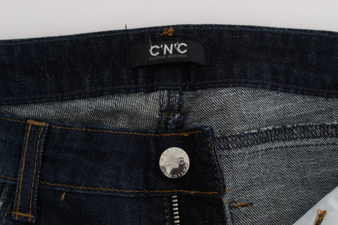 Jean Costume National bleu en coton (coupe ajustée)