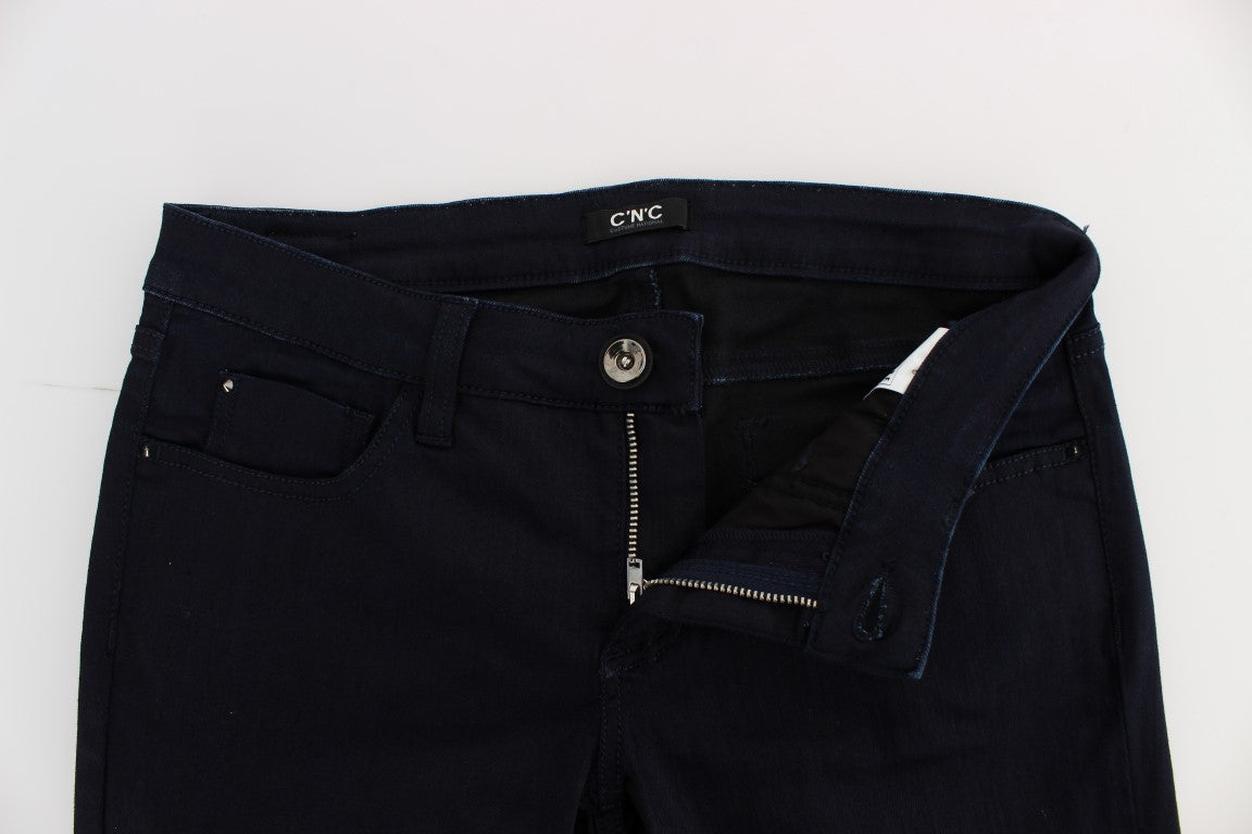 Jean coupe slim Costume National bleu en mélange de coton
