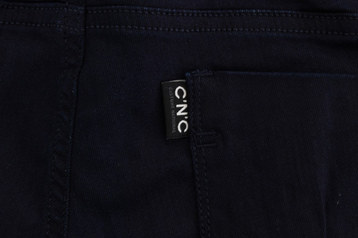Jean coupe slim Costume National bleu en mélange de coton