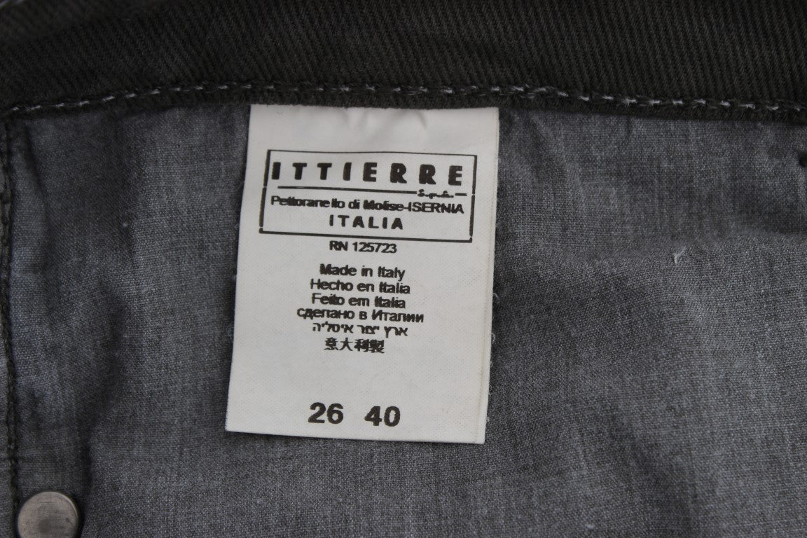 Jean coupe slim Costume National vert en mélange de coton