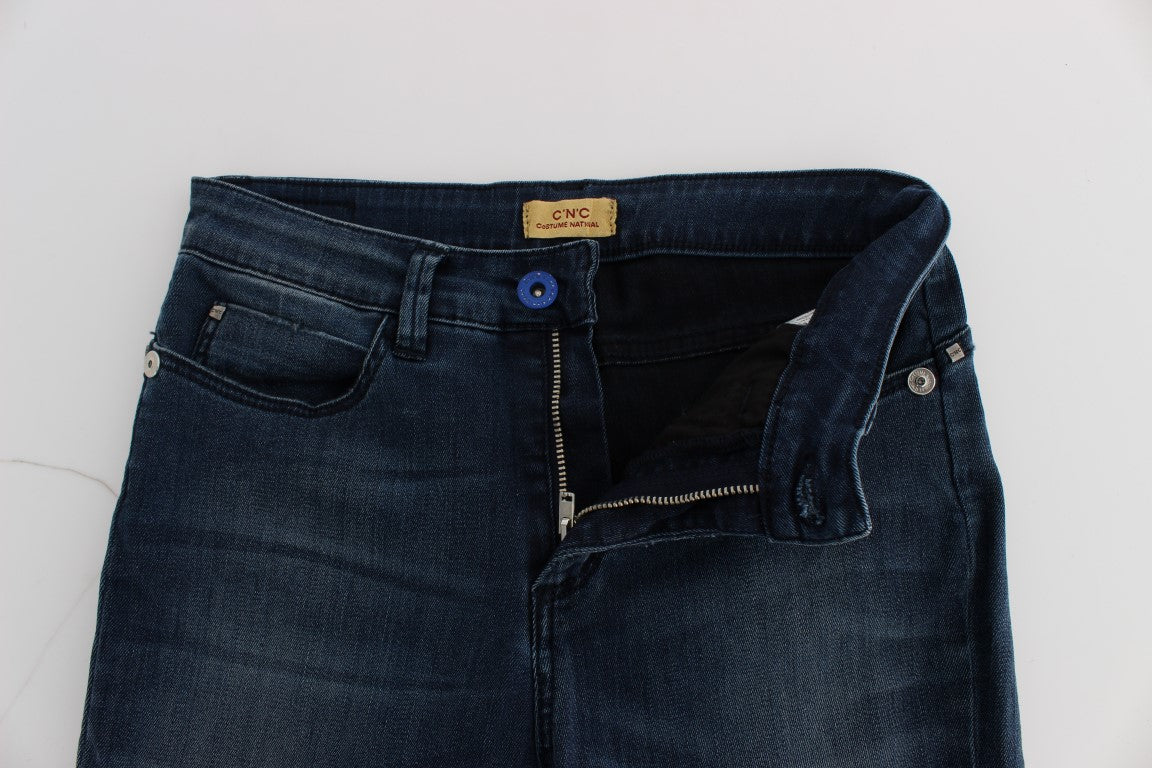Jean coupe slim Costume National bleu en mélange de coton
