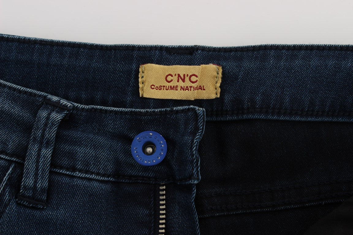 Jean coupe slim Costume National bleu en mélange de coton
