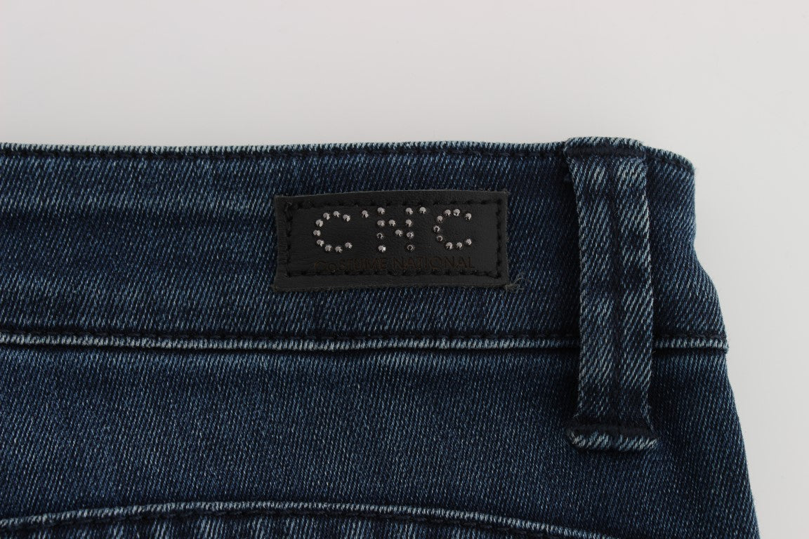 Jean coupe slim Costume National bleu en mélange de coton