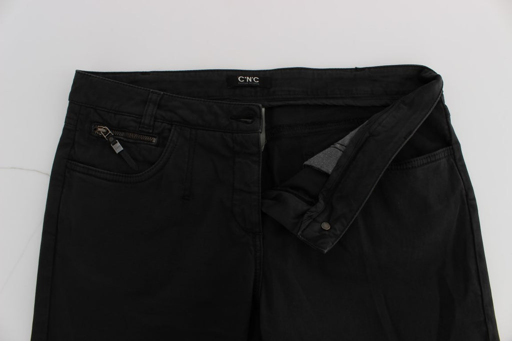 Jean Costume National noir en coton (court)
