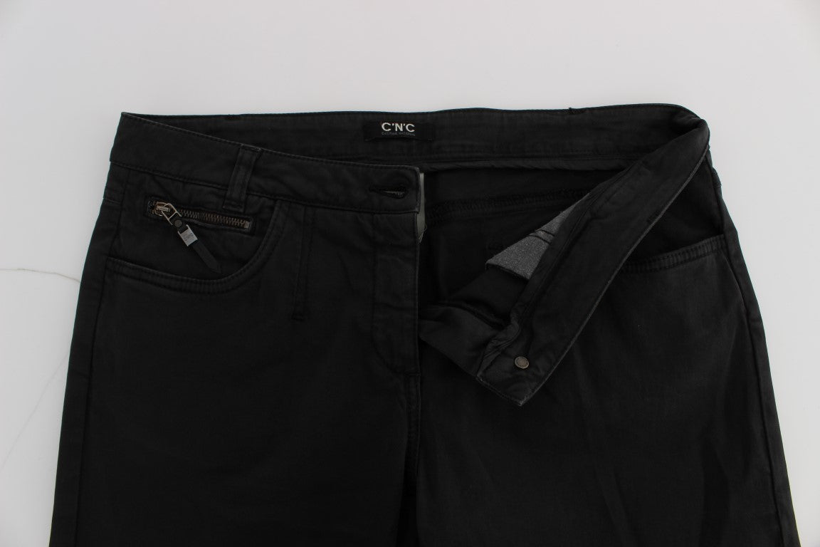 Jean Costume National noir en coton (court)