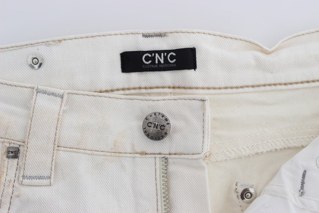 Jean Costume National blanc en coton (coupe ajustée)