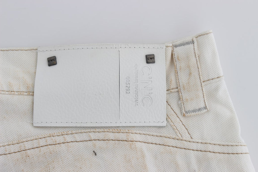 Jean Costume National blanc en coton (coupe ajustée)