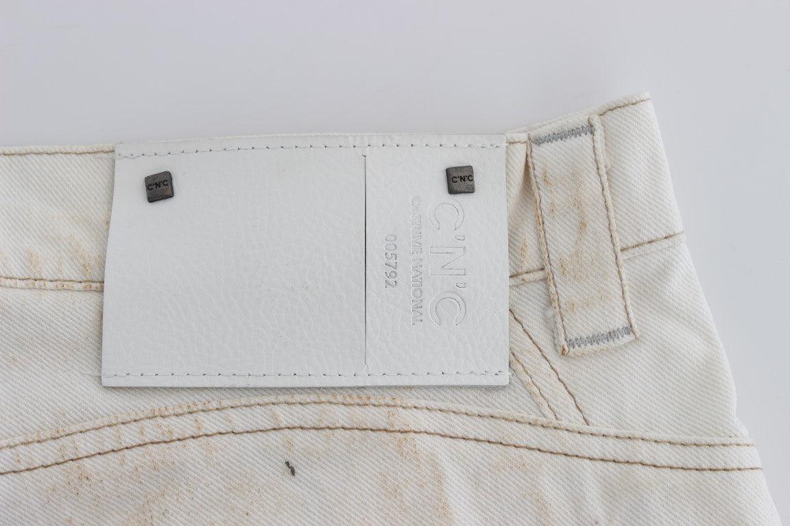 Jean Costume National blanc en coton (coupe ajustée)