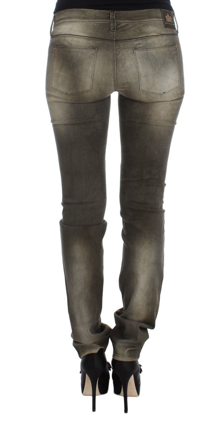 Jean coupe slim Ermanno Scervino gris en mélange de coton