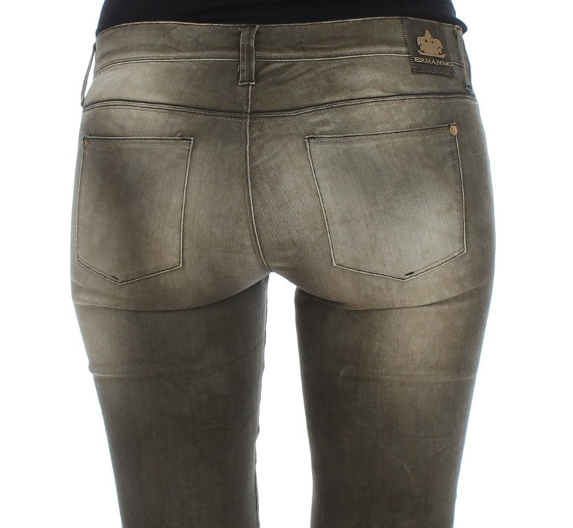 Jean coupe slim Ermanno Scervino gris en mélange de coton