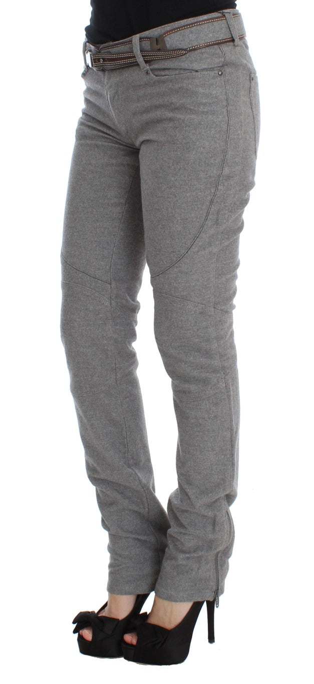Pantalon Ermanno Scervino gris en coton (coupe ajustée, casual chic)