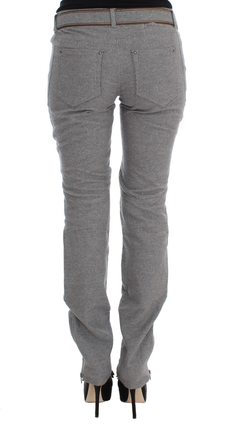 Pantalon Ermanno Scervino gris en coton (coupe ajustée, casual chic)