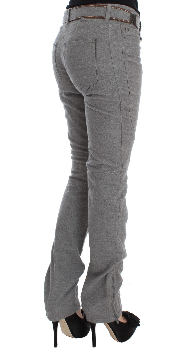 Pantalon Ermanno Scervino gris en coton (coupe ajustée, casual chic)