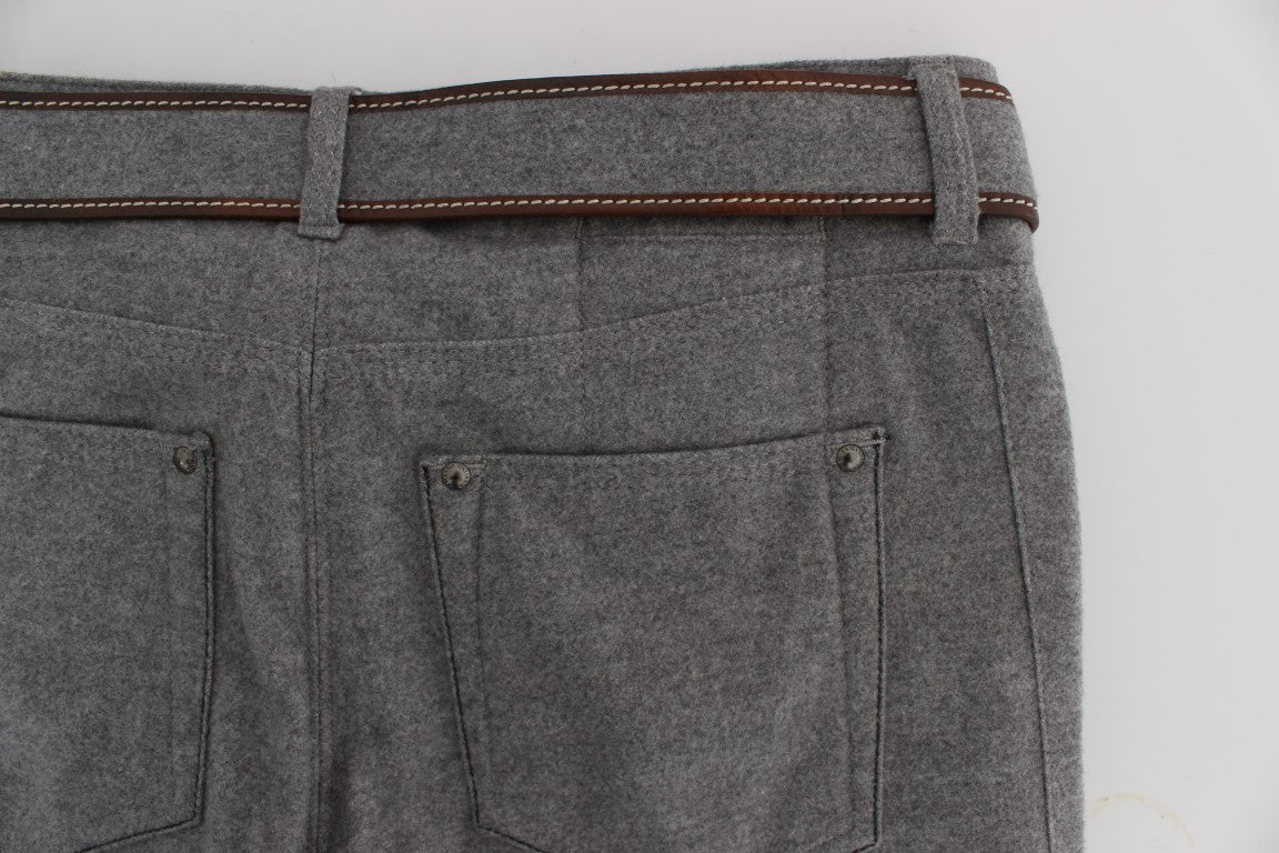 Pantalon Ermanno Scervino gris en coton (coupe ajustée, casual chic)