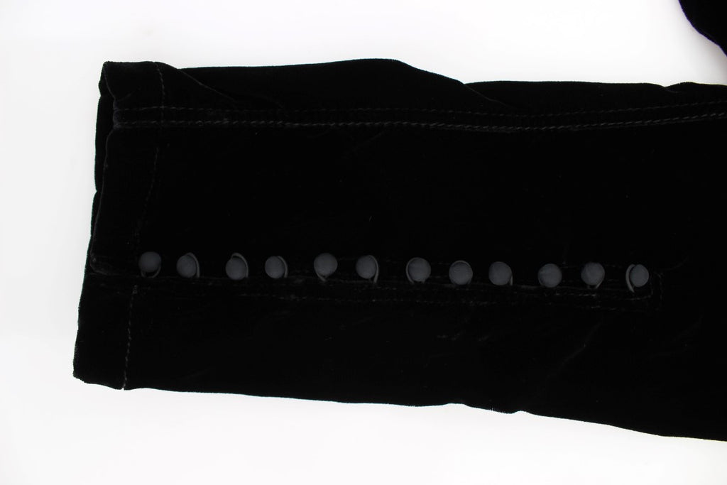 Pantalon Ermanno Scervino noir en velours (coupe ajustée)