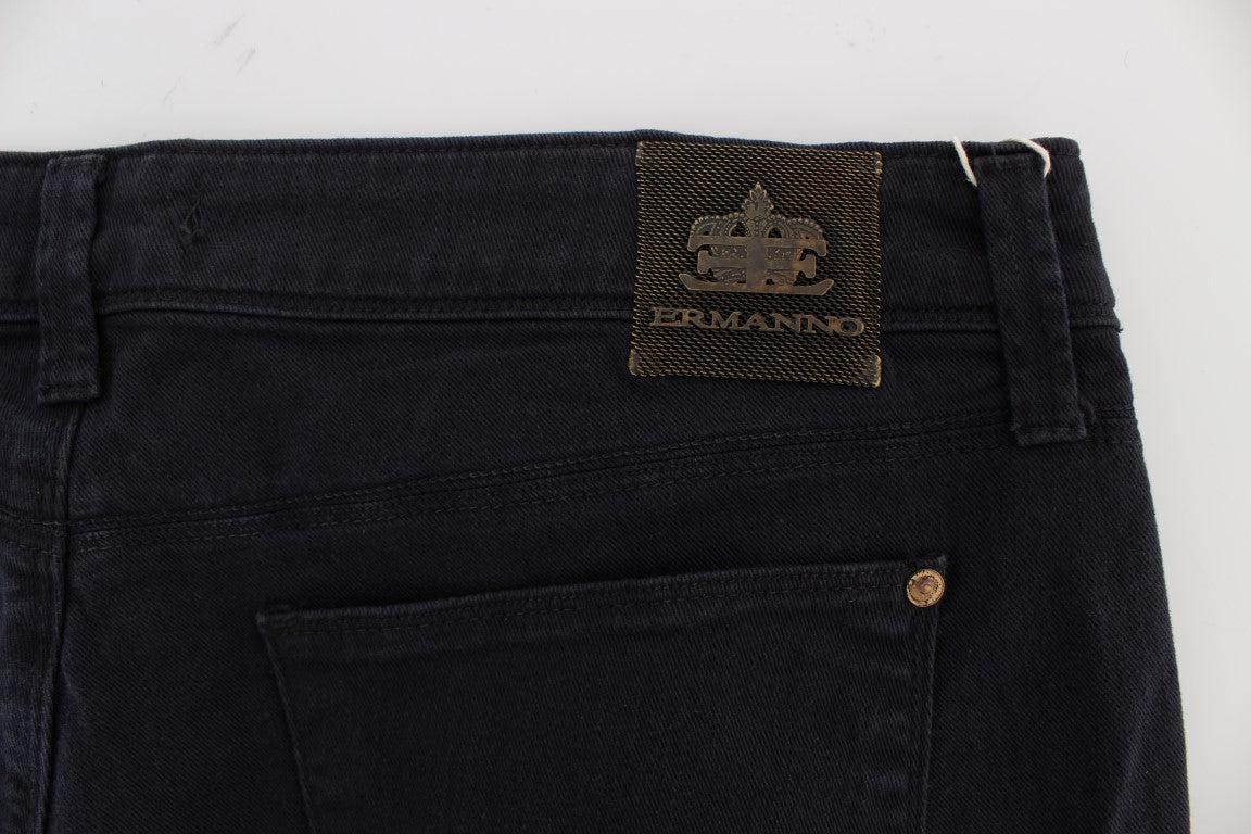 Pantalon Ermanno Scervino bleu en mélange de coton (casual chic)