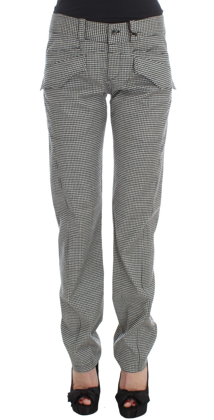 Pantalon Ermanno Scervino noir en coton (à carreaux, casual chic)