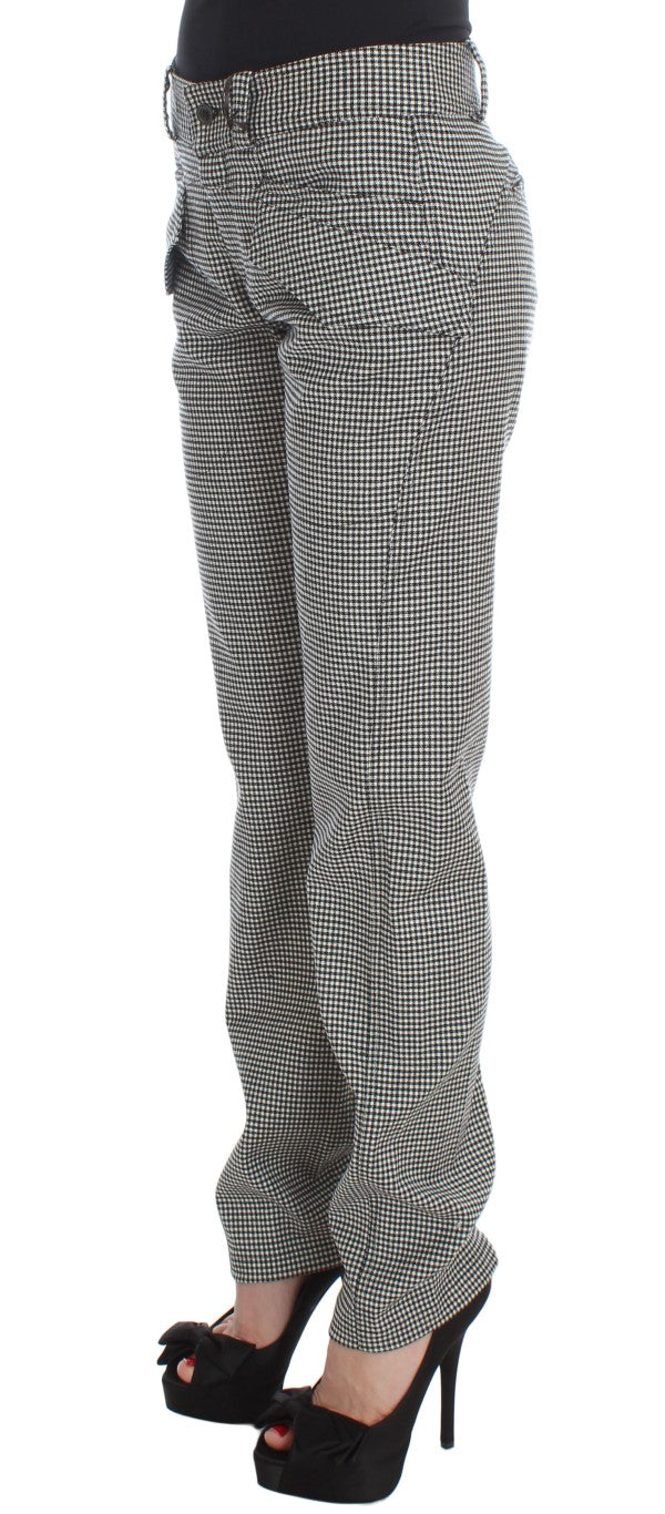 Pantalon Ermanno Scervino noir en coton (à carreaux, casual chic)