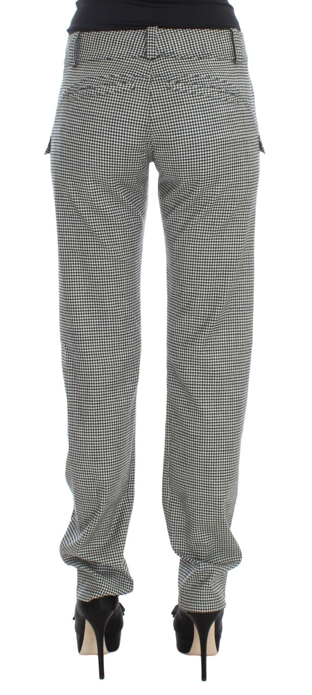 Pantalon Ermanno Scervino noir en coton (à carreaux, casual chic)