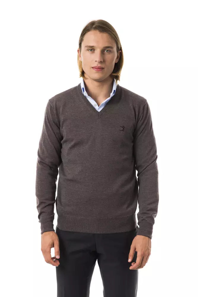 Pull en maille Uominitaliani gris en laine