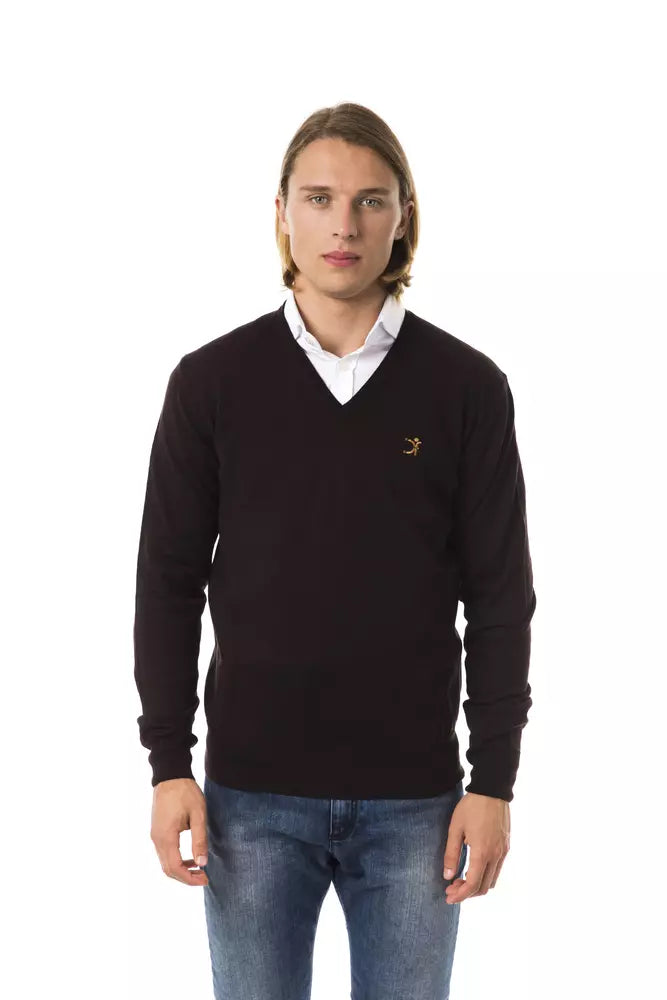 Pull en maille Uominitaliani marron en laine