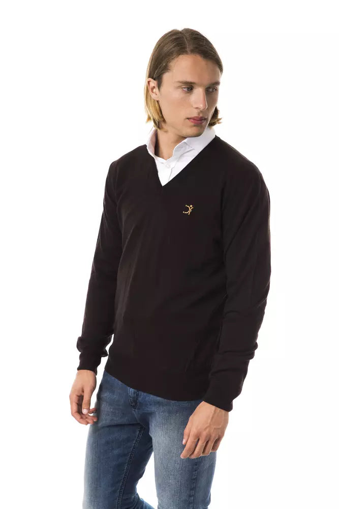 Pull en maille Uominitaliani marron en laine