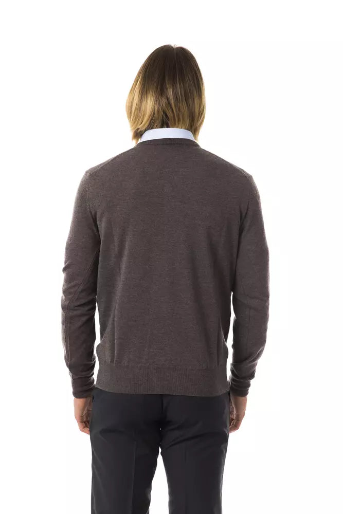 Pull en maille Uominitaliani gris en laine