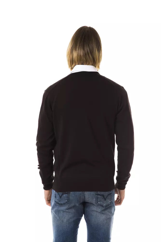 Pull en maille Uominitaliani marron en laine