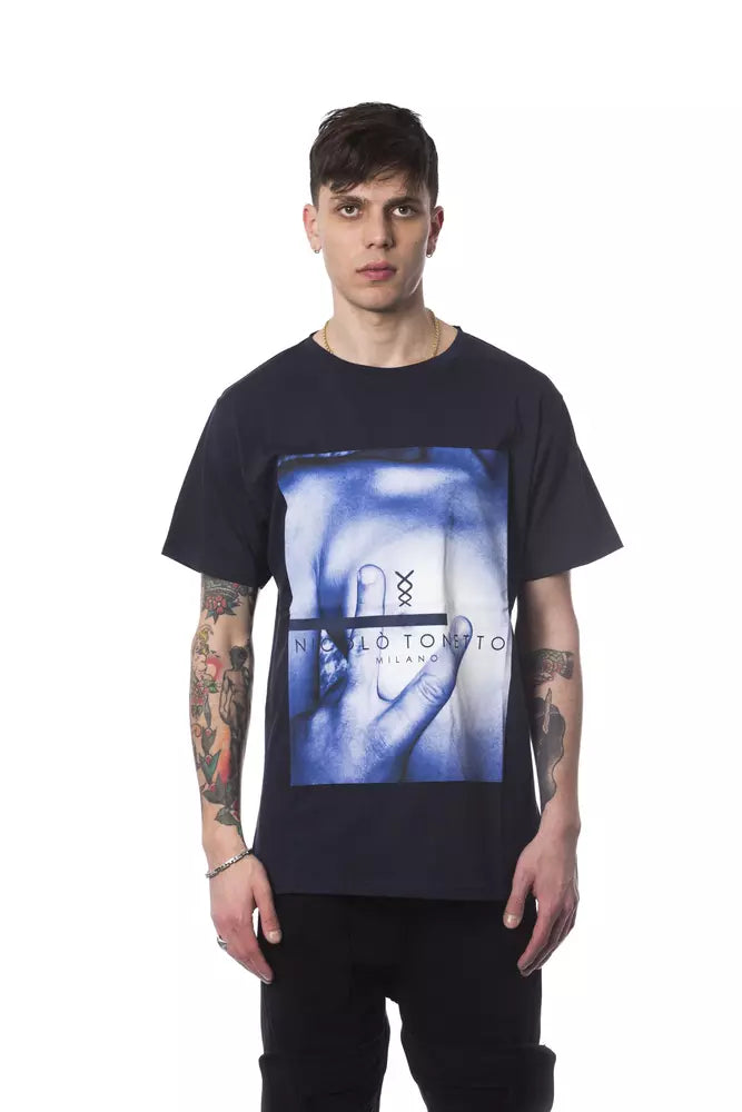 Chemise Nicolo Tonetto bleue en coton