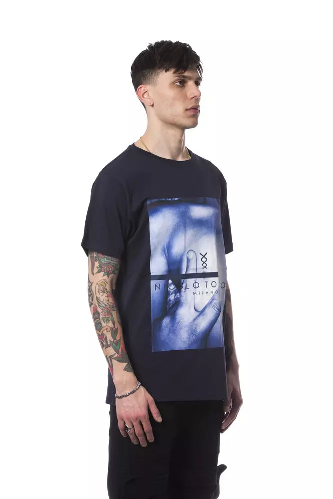 Chemise Nicolo Tonetto bleue en coton