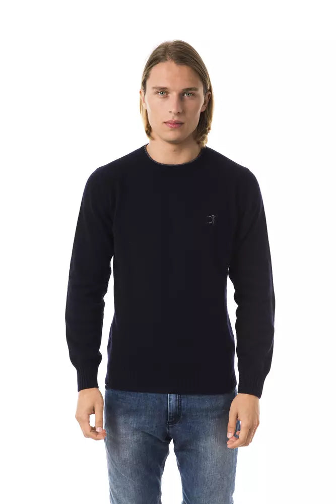 Pull en maille Uominitaliani bleu en laine