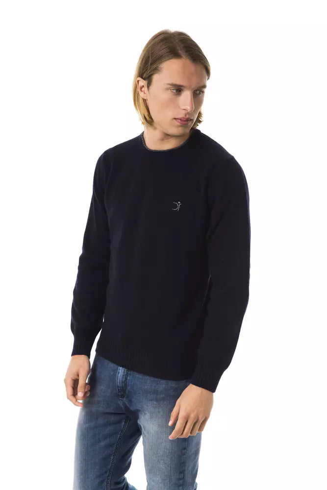 Pull en maille Uominitaliani bleu en laine