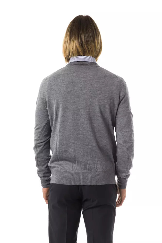 Pull en maille Uominitaliani gris en laine