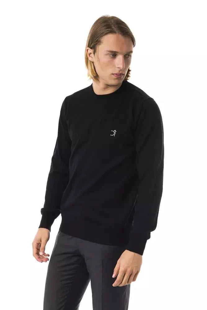Uominitaliani Black Merino Wool Men's Sweater