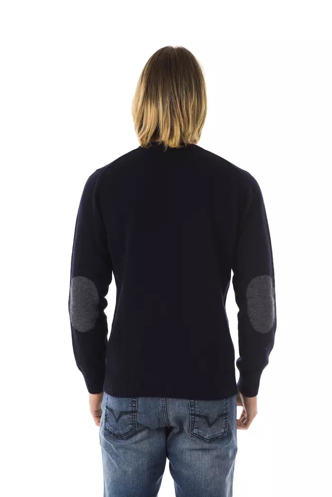 Pull en maille Uominitaliani bleu en laine
