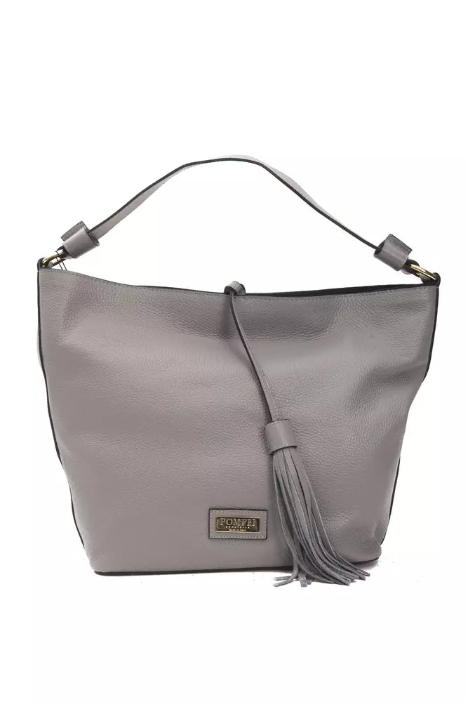 Sac porté épaule Pompei Donatella gris en cuir