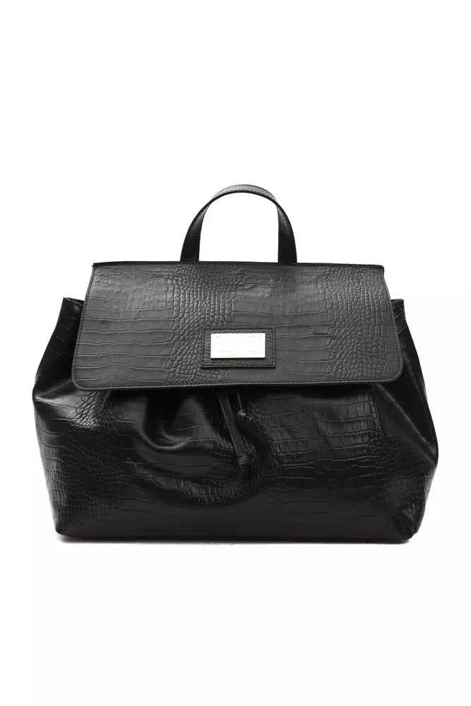 Pompei Donatella Black Leather Women Shoulder Bag