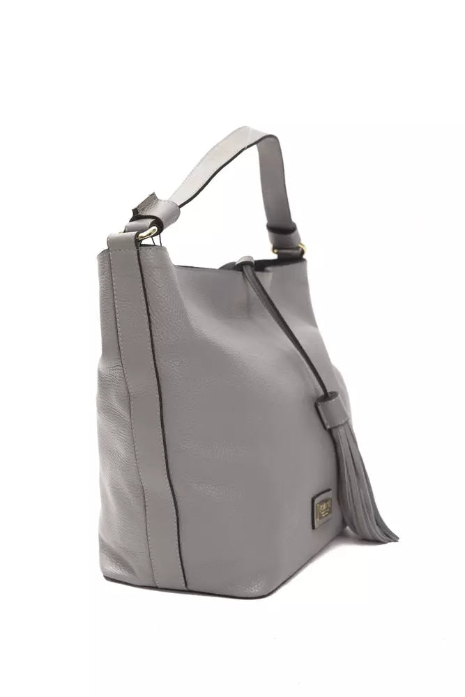 Sac porté épaule Pompei Donatella gris en cuir