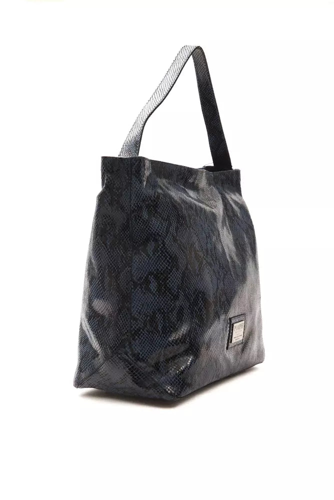 Sac porté épaule Pompei Donatella bleu en cuir