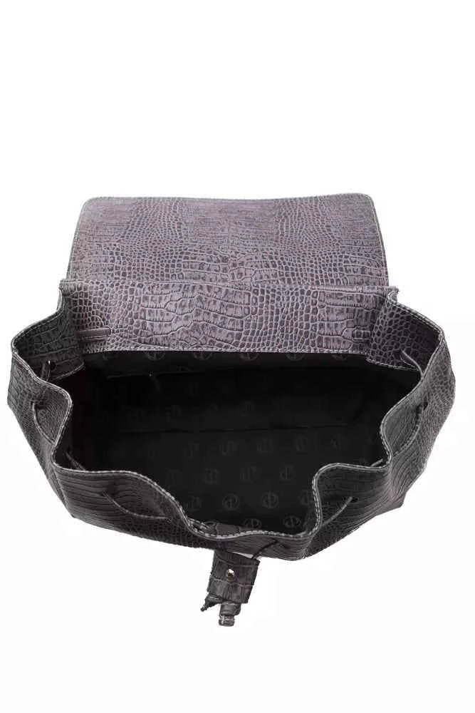 Pompei Donatella Gray Leather Women Shoulder Bag