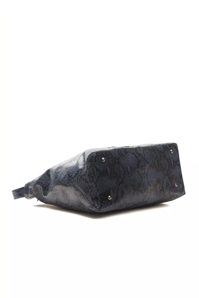 Sac porté épaule Pompei Donatella bleu en cuir