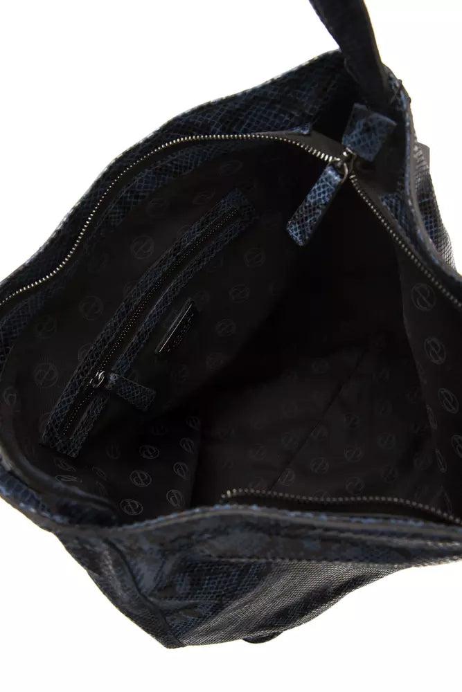 Sac porté épaule Pompei Donatella bleu en cuir