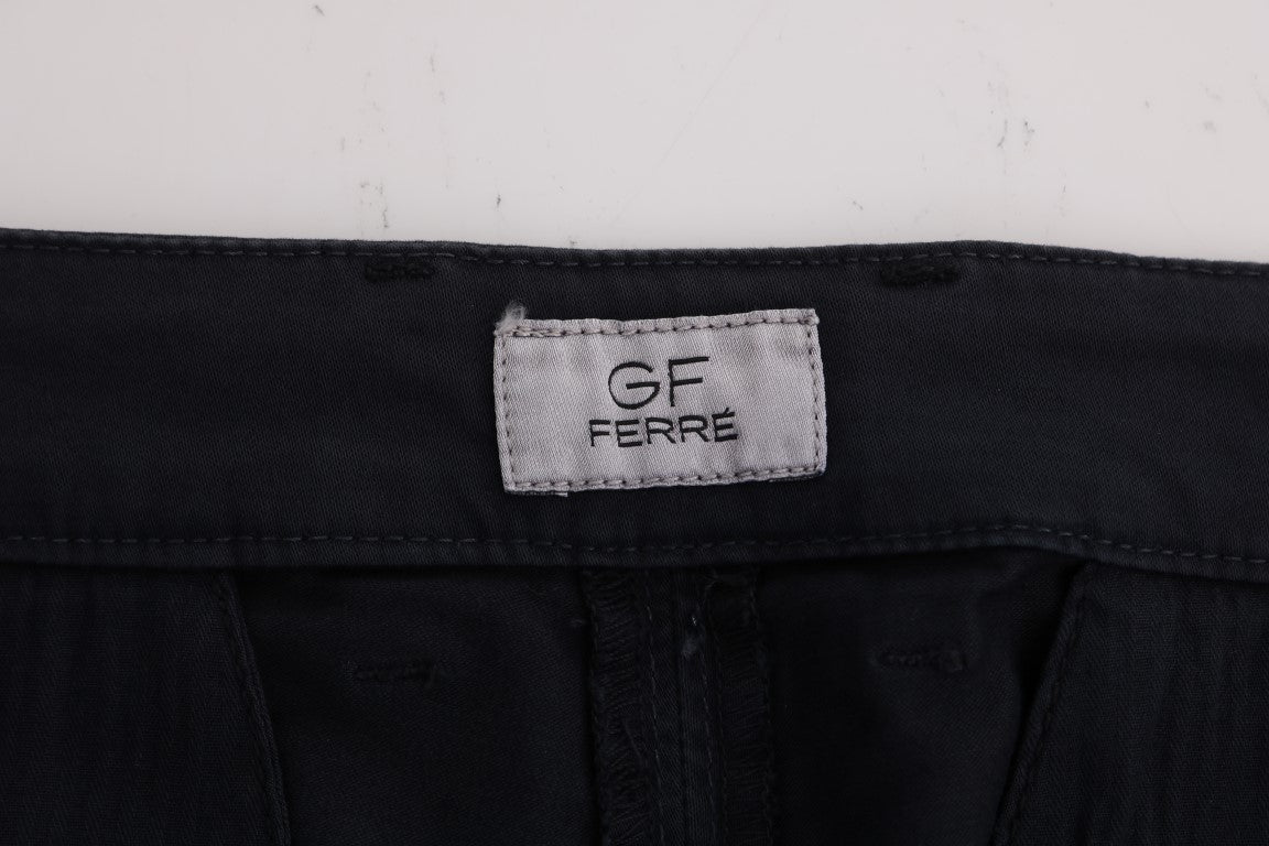 Pantalon GF Ferre bleu en coton (stretch)